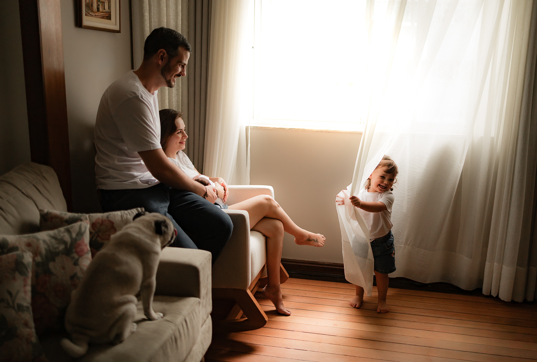 Família em luz natural