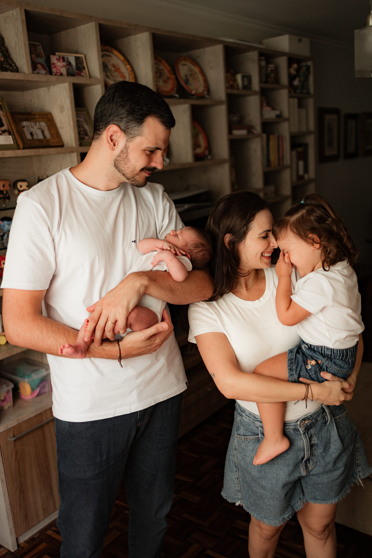 Família em momento espontâneo